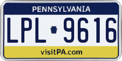 PA license plate LPL9616