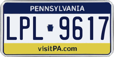 PA license plate LPL9617