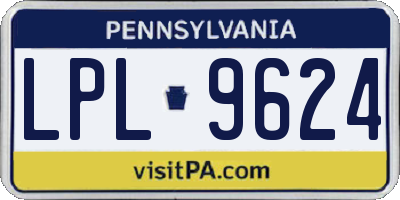PA license plate LPL9624