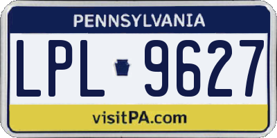 PA license plate LPL9627