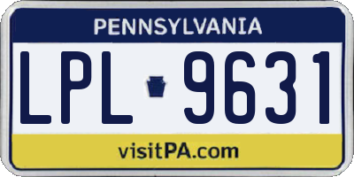 PA license plate LPL9631