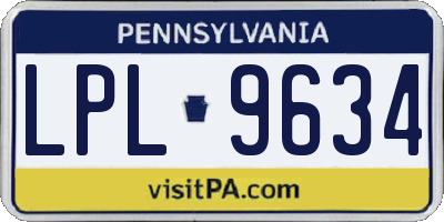 PA license plate LPL9634