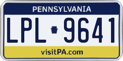 PA license plate LPL9641