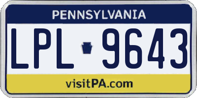 PA license plate LPL9643