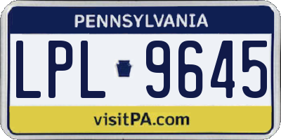 PA license plate LPL9645