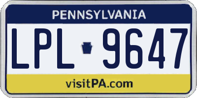 PA license plate LPL9647