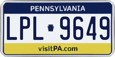 PA license plate LPL9649