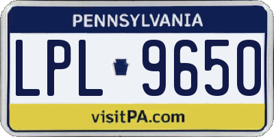PA license plate LPL9650