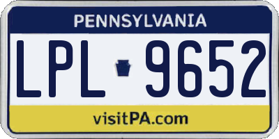 PA license plate LPL9652