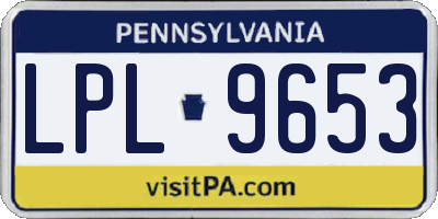 PA license plate LPL9653