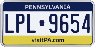 PA license plate LPL9654