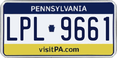 PA license plate LPL9661