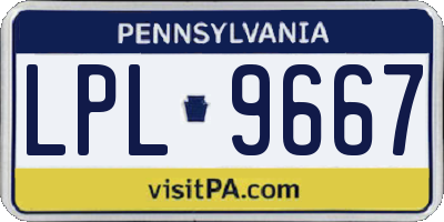 PA license plate LPL9667