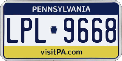 PA license plate LPL9668