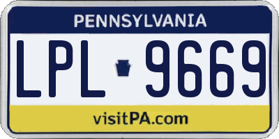PA license plate LPL9669