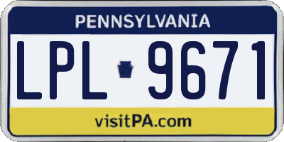PA license plate LPL9671