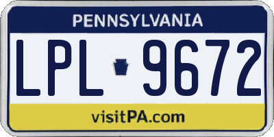 PA license plate LPL9672