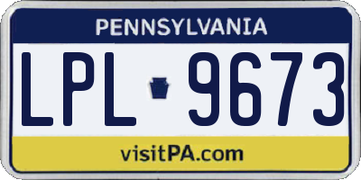 PA license plate LPL9673