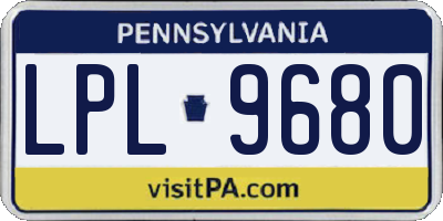 PA license plate LPL9680