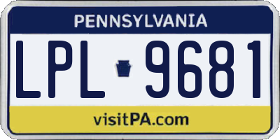 PA license plate LPL9681