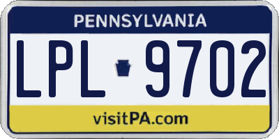 PA license plate LPL9702