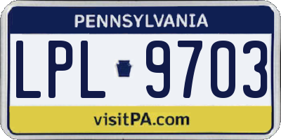 PA license plate LPL9703
