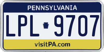 PA license plate LPL9707