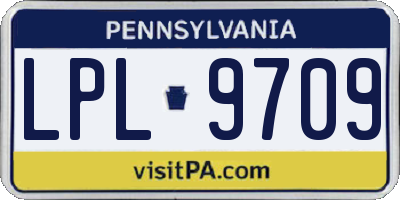 PA license plate LPL9709