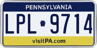 PA license plate LPL9714