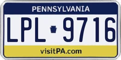 PA license plate LPL9716