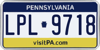 PA license plate LPL9718