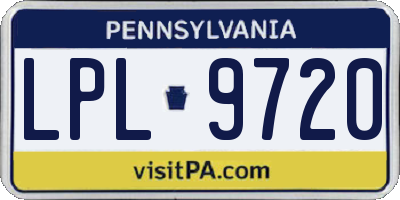 PA license plate LPL9720