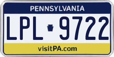 PA license plate LPL9722