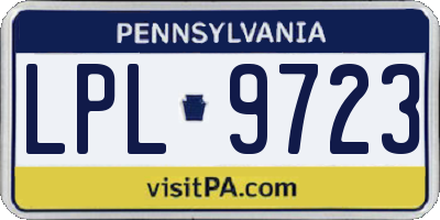 PA license plate LPL9723