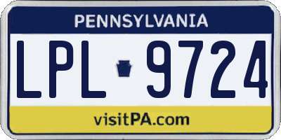 PA license plate LPL9724