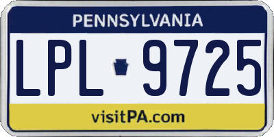 PA license plate LPL9725