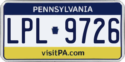 PA license plate LPL9726