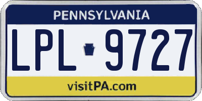 PA license plate LPL9727
