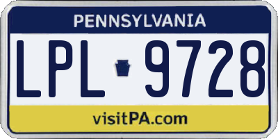PA license plate LPL9728