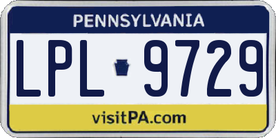 PA license plate LPL9729