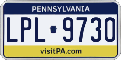 PA license plate LPL9730