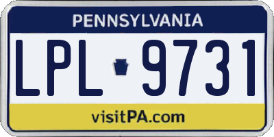 PA license plate LPL9731