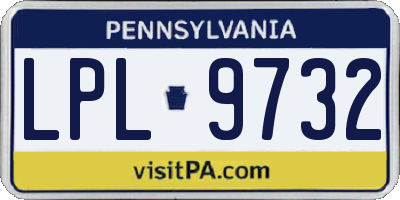 PA license plate LPL9732
