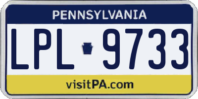 PA license plate LPL9733