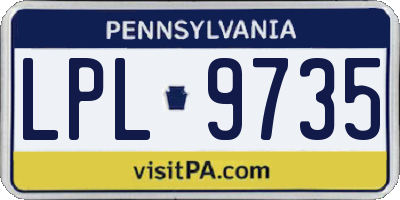 PA license plate LPL9735