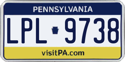 PA license plate LPL9738