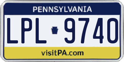 PA license plate LPL9740