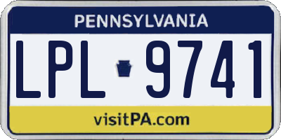 PA license plate LPL9741