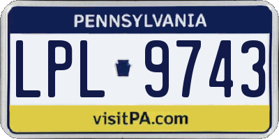 PA license plate LPL9743