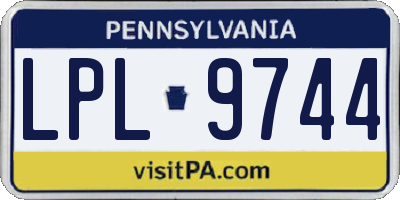PA license plate LPL9744